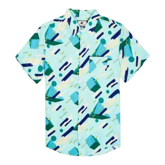 Maison Noir Finley Short Sleeve Button-front Shirt Retro 80s 90s Men's Large - Picture 2 of 10